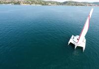 trimaran from air sailing yacht